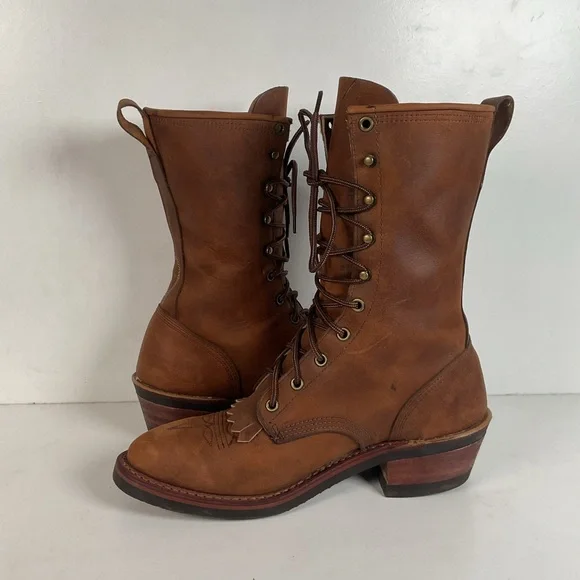 Vintage Abilene Lace Up Packer Boots Men’s 8.5 D USA Made